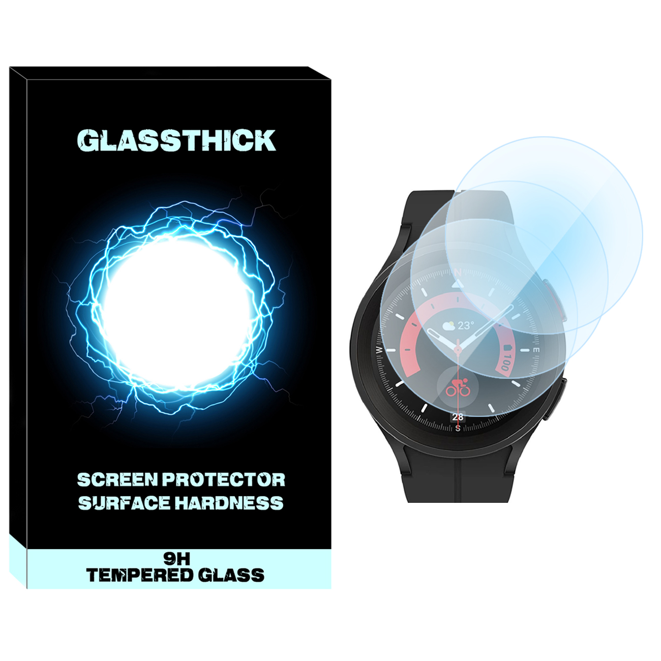 محافظ صفحه نمایش گلستیگ مدل SH-GL مناسب برای ساعت هوشمند سامسونگ Galaxy Watch 5 Pro بسته سه عددی