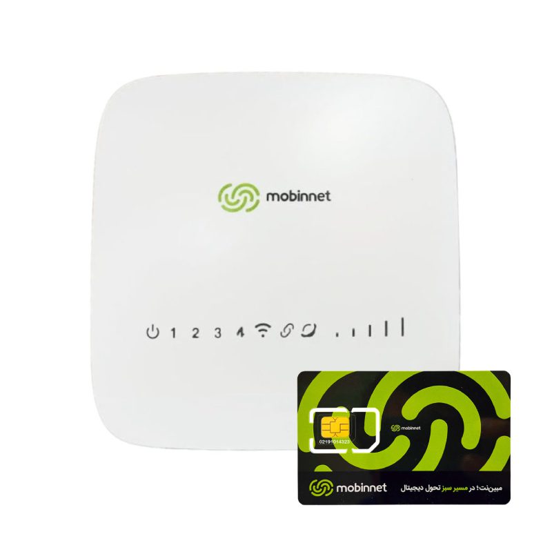 مودم 4G/4.5G مبین نت مدل MN4400 به همراه سیم کارت 360 درجه 100 گیگابایت اینترنت شش ماهه