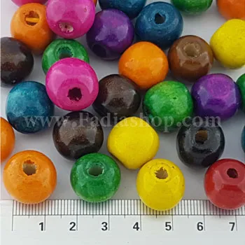 مهره چوبی گرد 16 رنگی