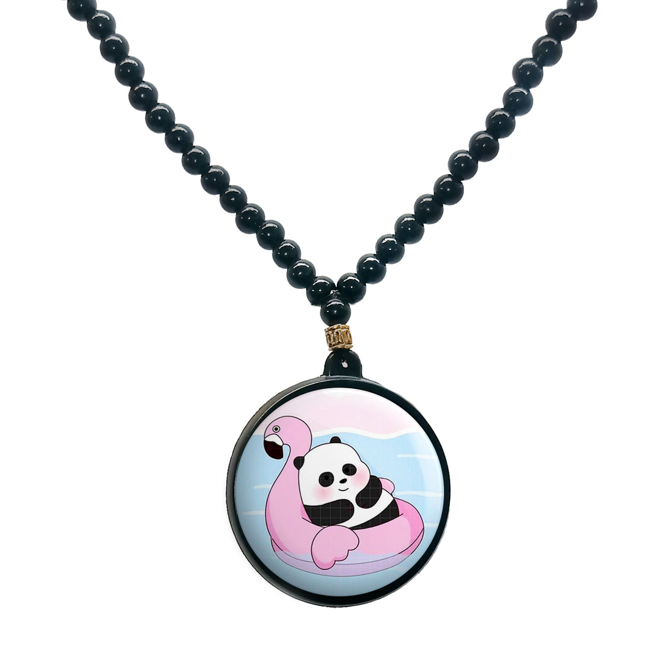 گردنبند پرمانه طرح خرس‌های کله‌فندقی کد pmd.10275 مدل دو طرفه