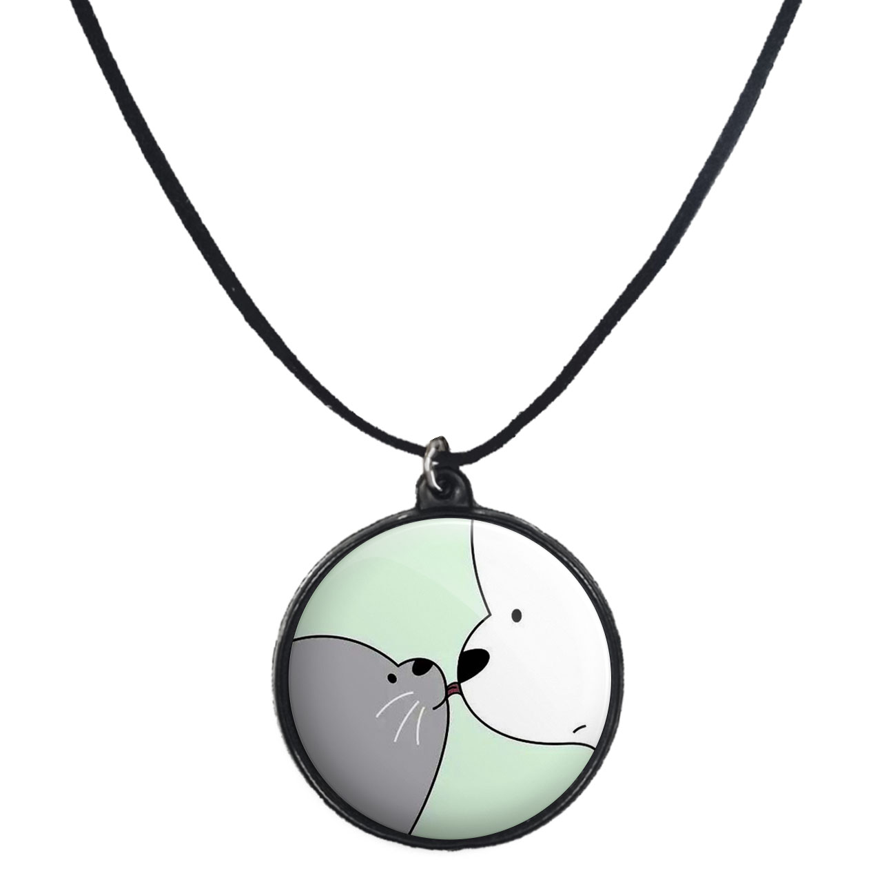 گردنبند پرمانه طرح خرس‌های کله‌فندقی کد pmb.10270 مدل دو طرفه