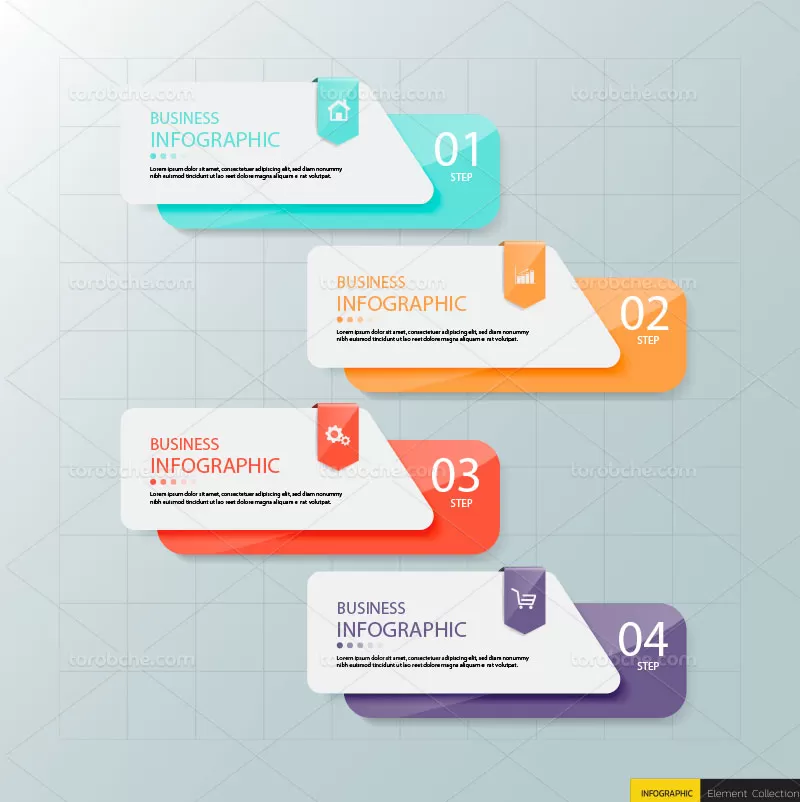 فایل وکتور اینفوگرافیک رنگارنگ | گرافیک با طعم تربچه