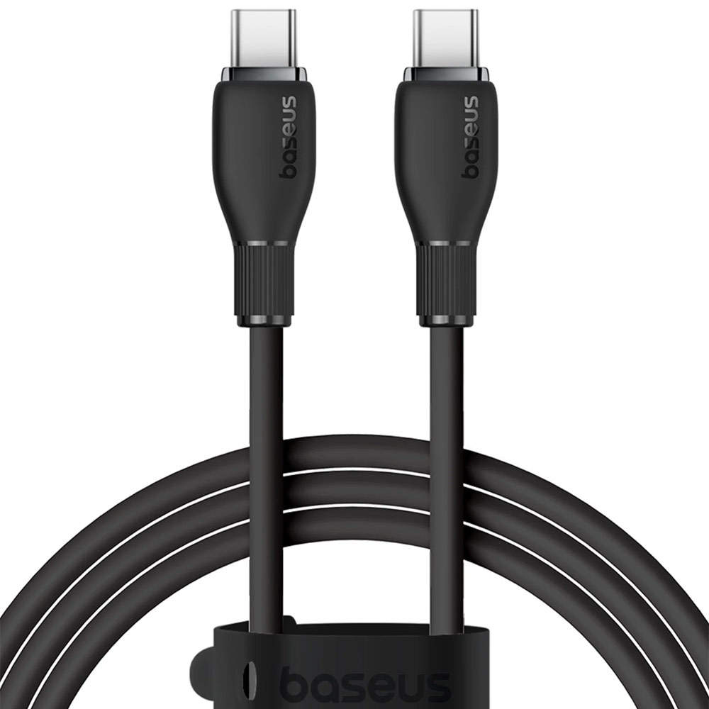 کابل شارژ USB-C به USB-C بیسوس مدل Pudding CB000055 P10355702111-B1 طول 1.2 متر توان 100 وات