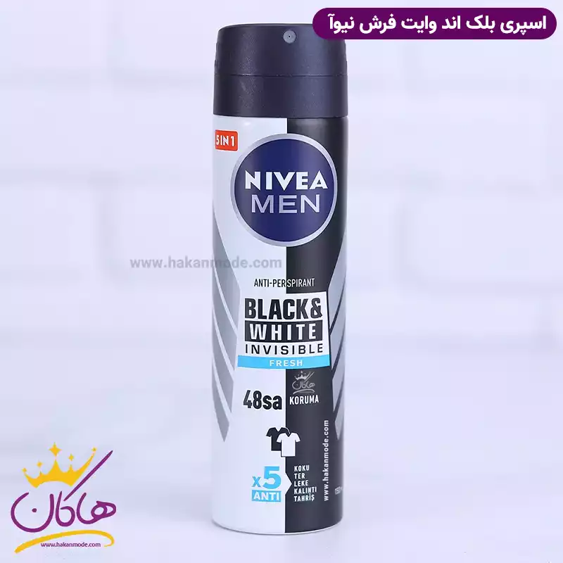 اسپری مردانه نیوآ مدل Black And White Invisible fresh حجم 150 میلی لیتر