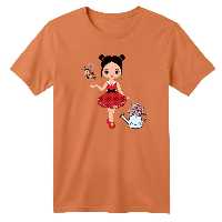 تی شرت آستین کوتاه بچگانه مدل دخترک کد 10 رنگ گلبهی