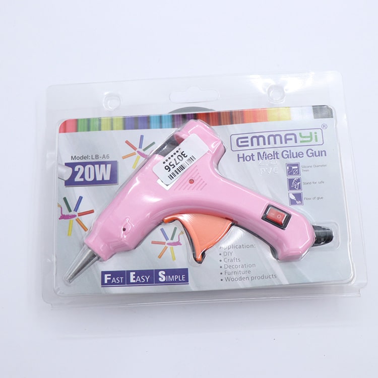 تفنگ چسب حرارتی مارک emma توان 20 وات رنگ صورتی کد 30756