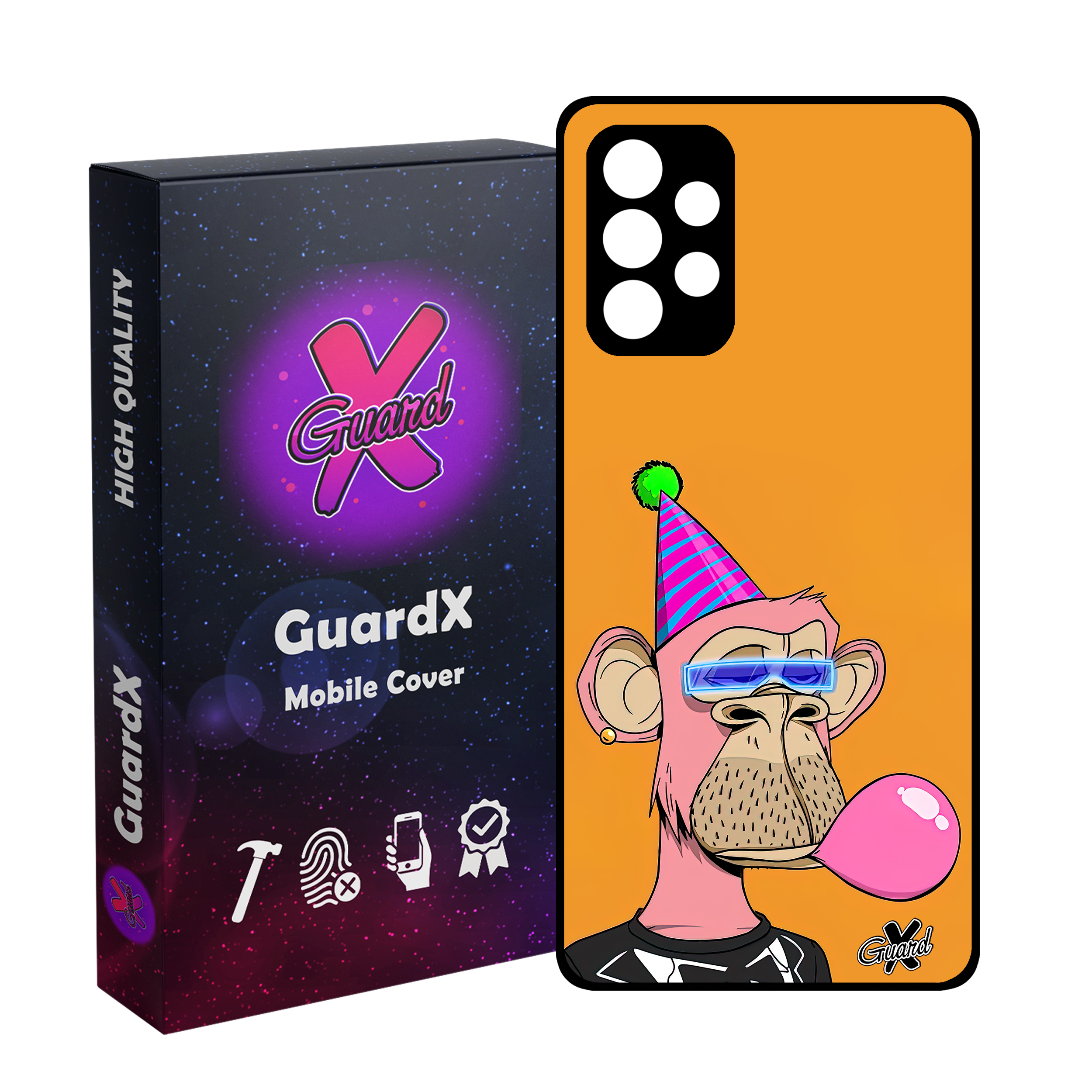 کاور گارد ایکس طرح میمون مدل Glass10433 مناسب برای گوشی موبایل سامسونگ Galaxy A52/A52S