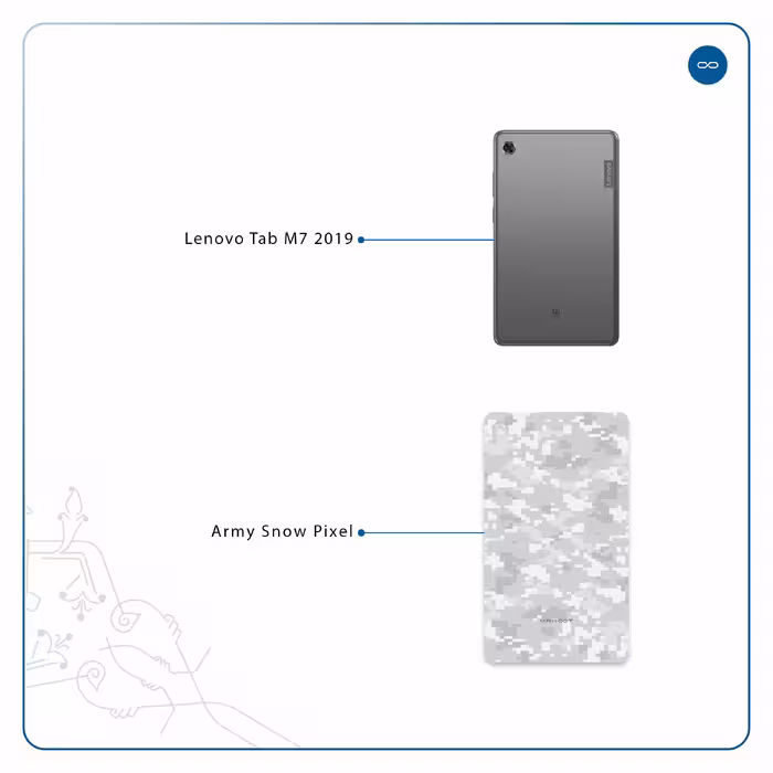 برچسب پوششی ماهوت مدل Army-Winter-Pixel مناسب برای تبلت لنوو Tab M7 2019