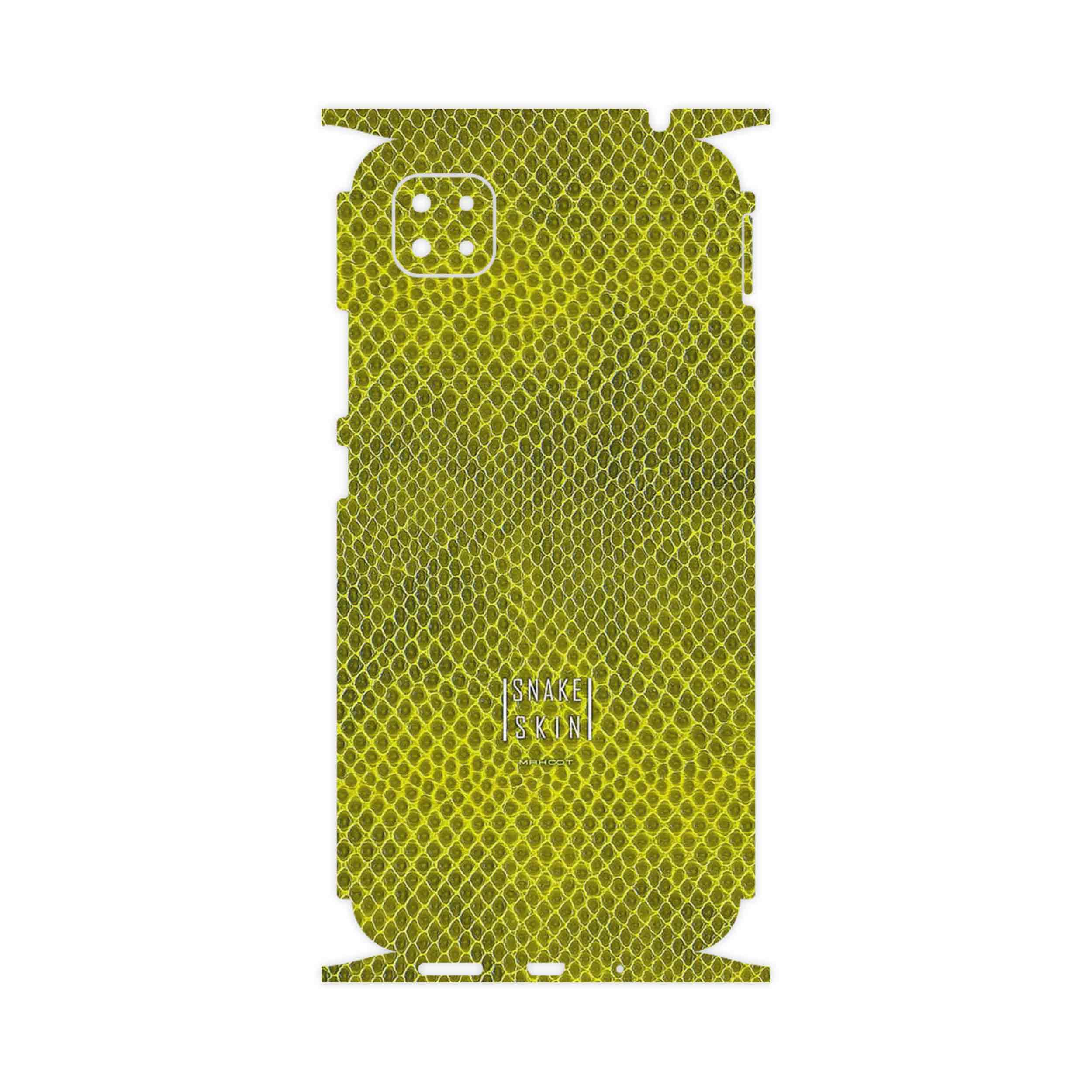برچسب پوششی ماهوت مدل Yellow Snake Skin-FullSkin مناسب برای گوشی موبایل شیائومی Poco C3