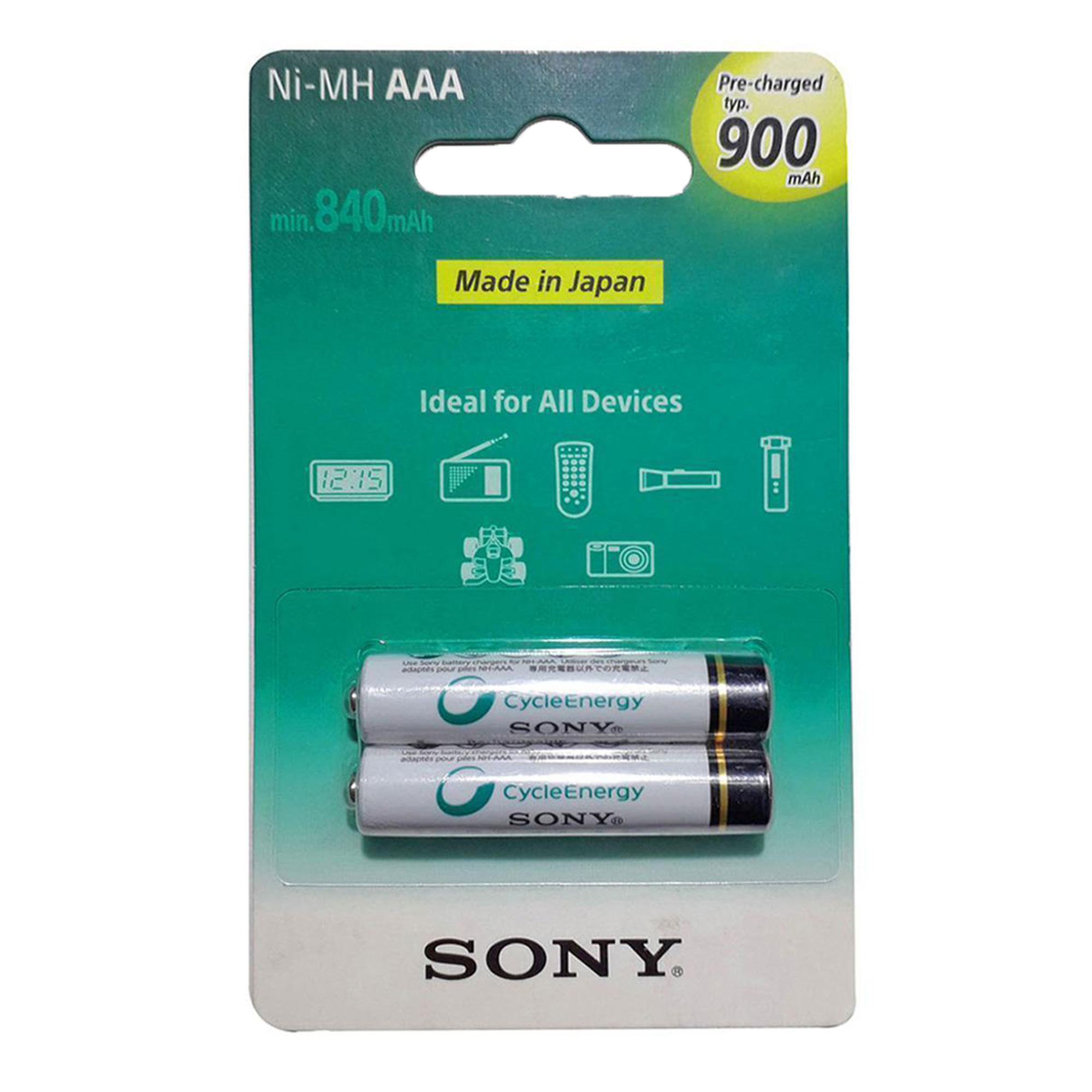 باتری نیم‌ قلمی قابل‌ شارژ طرح سونی مدل NH-AAA-B2GN بسته‌ 2 عددی