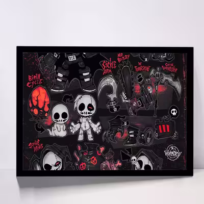 تابلو مدل grim reapers skulls کد F-12047