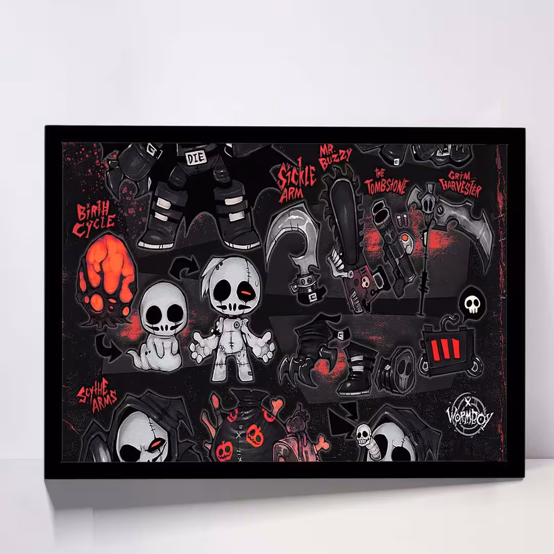 تابلو مدل grim reapers skulls کد F-12047