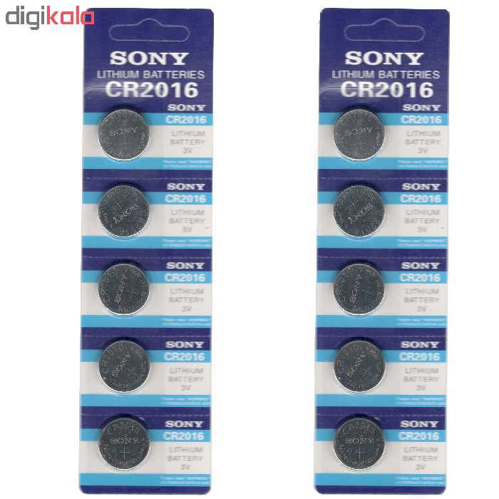 باتری سکه ای سونی مدل CR2016 بسته 10 عددی