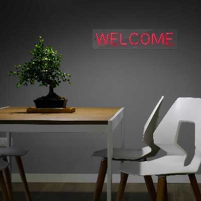 چراغ دیواری نئون دیزاین طرح Welcome_RD