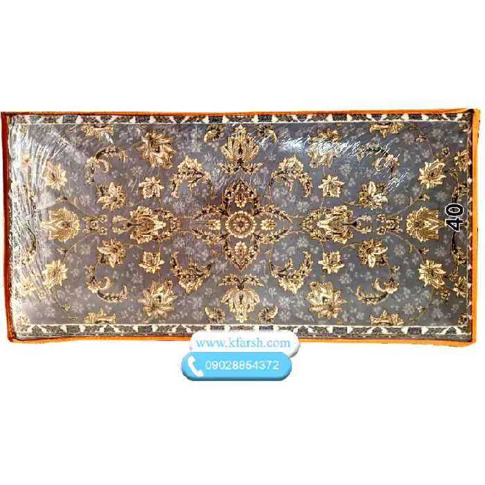 پشتی سنتی فرش700شانه طوسی طلایی کد40