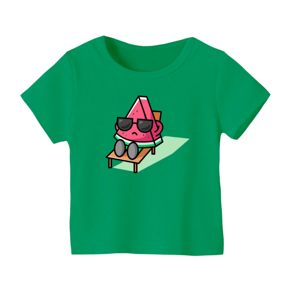 تی شرت آستین کوتاه بچگانه مدل هندوانه یلدایی کد 70 رنگ سبز