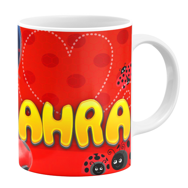 ماگ طرح دختر کفشدوزکی مدل زهرا