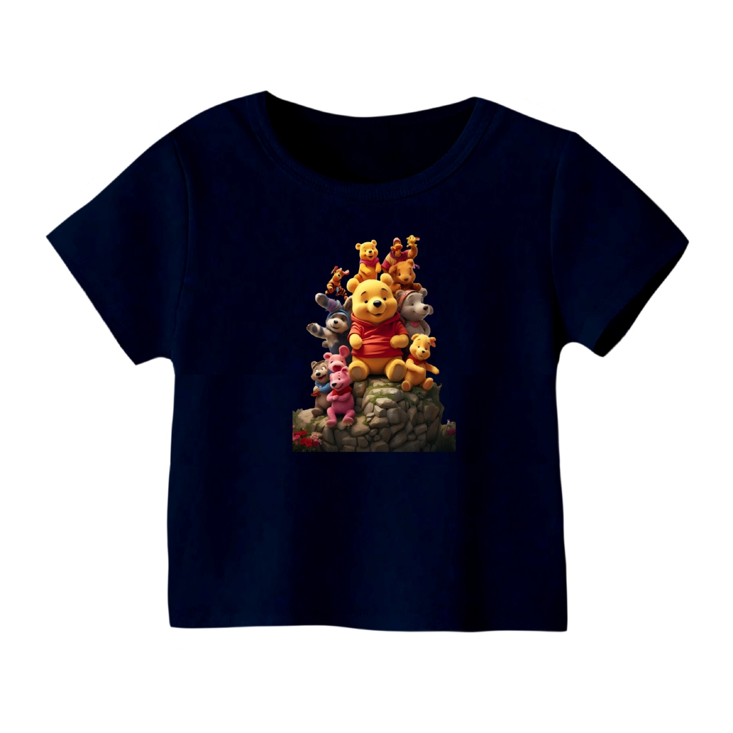 تی شرت آستین کوتاه بچگانه مدل پو کد 48 رنگ سورمه ای