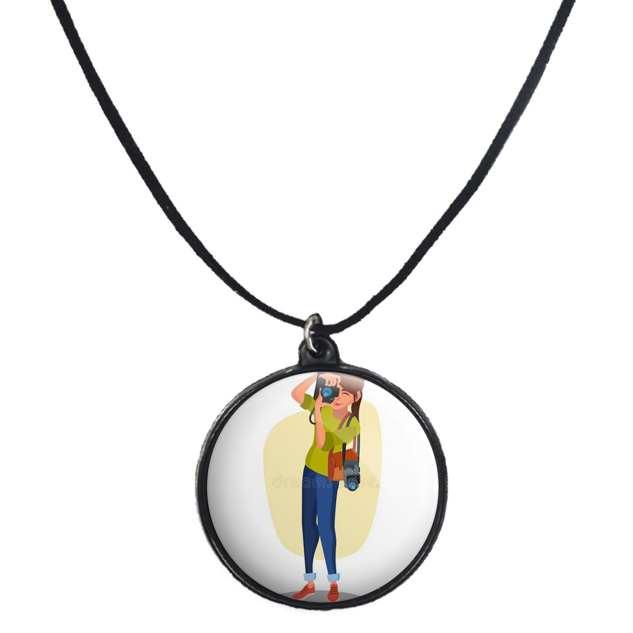 گردنبند پرمانه طرح عکاس کد pmb.12687 مدل دو طرفه