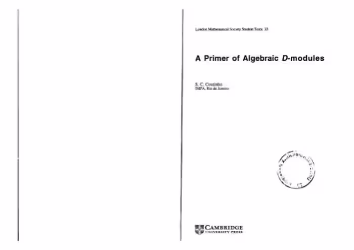 خرید و دانلود نسخه کامل کتاب A primer of algebraic D-modules
