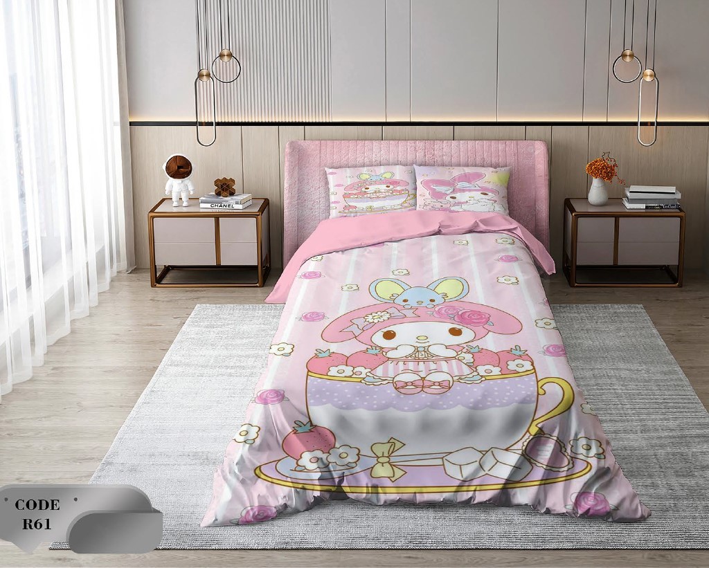 سرویس روتختی 2 نفره 6 تکه ابعاد 225 ×235 کشدار ضد حساسیت و عرق کد R61 | ست خواب و ست روتختی