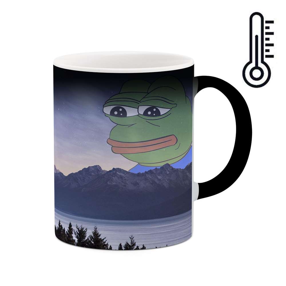 ماگ حرارتی طرح Pepe the frog استیکر مدل mgph12549