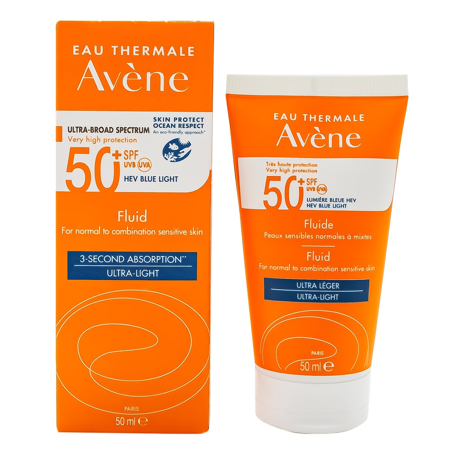 اون کرم ضد آفتاب بی رنگ پوست چرب و مختلط و حساس50 میل AVENE