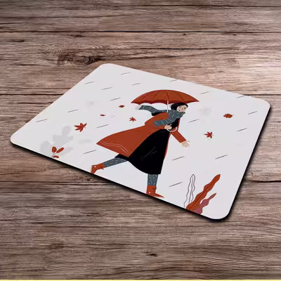 ماوس پد طرح دختر پاییز کد P100303