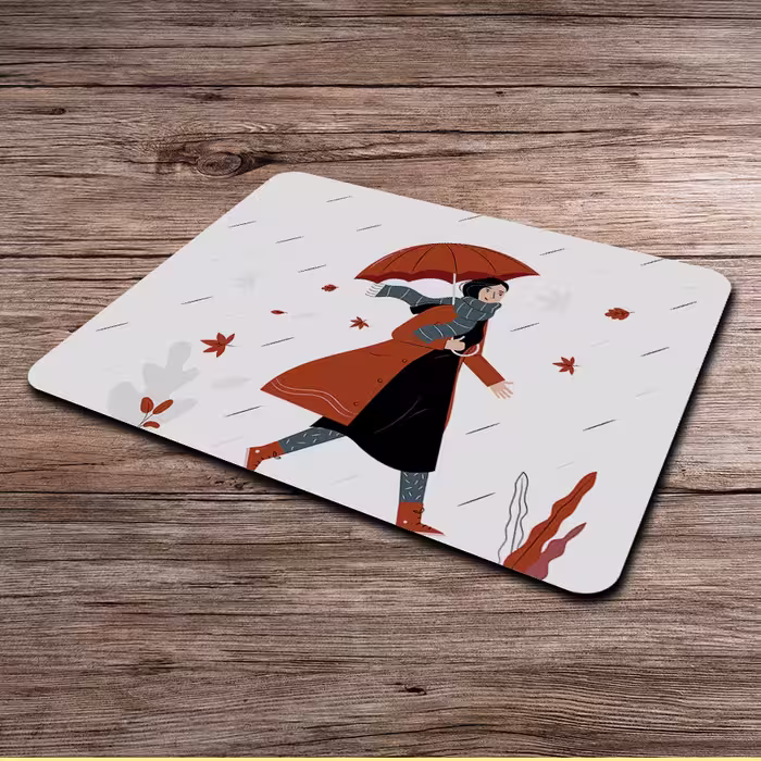 ماوس پد طرح دختر پاییز کد P100303