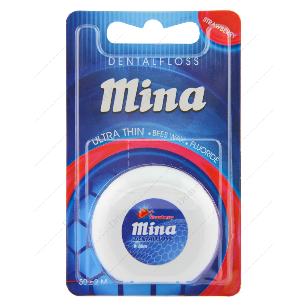 نخ دندان فوق نازک مینا با طعم توت فرنگی DNR500