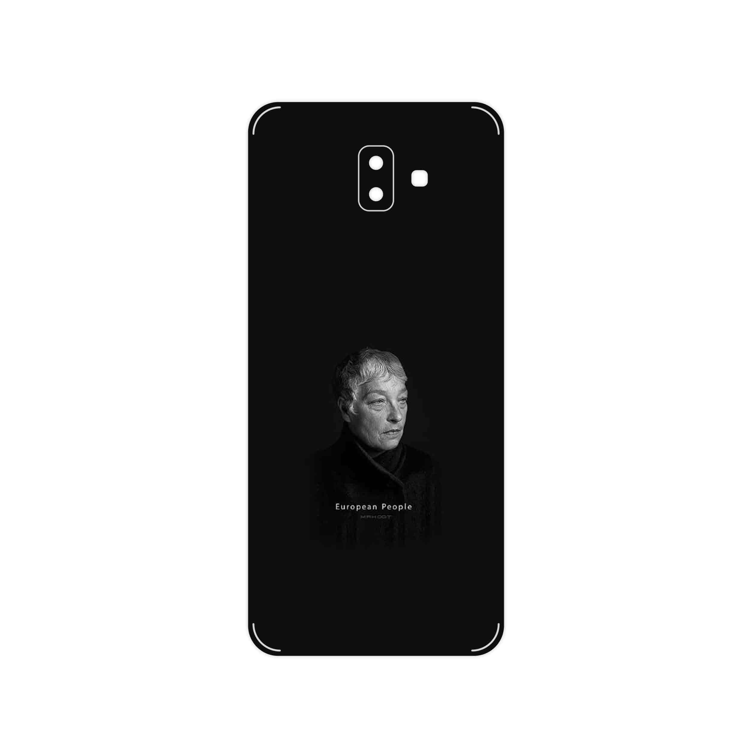 برچسب پوششی ماهوت مدل Portrait of a European Woman مناسب برای گوشی موبایل سامسونگ Galaxy J6 Plus