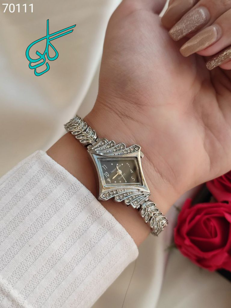 خرید ساعت جدید دخترانه صفحه لوزی بند طرح خوشه گندم کد 1915076 - ردگل