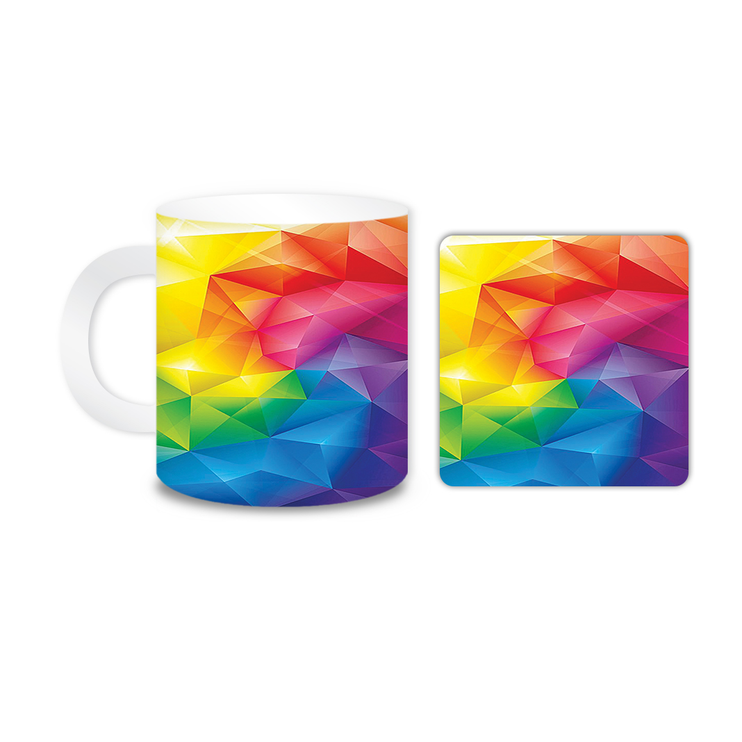 ماگ مدل رنگی کد 1499 به همراه زیر لیوانی