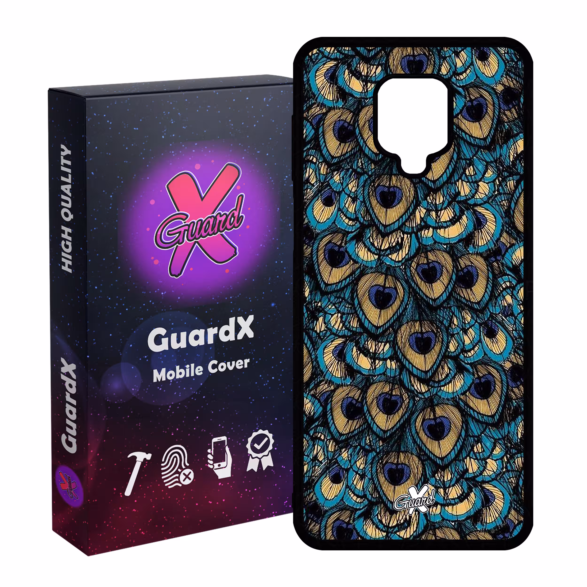 کاور گارد ایکس طرح Peacock مدل Glass10092 مناسب برای گوشی موبایل شیائومی Redmi Note 9S / Note 9 Pro / Note 9 Pro Max
