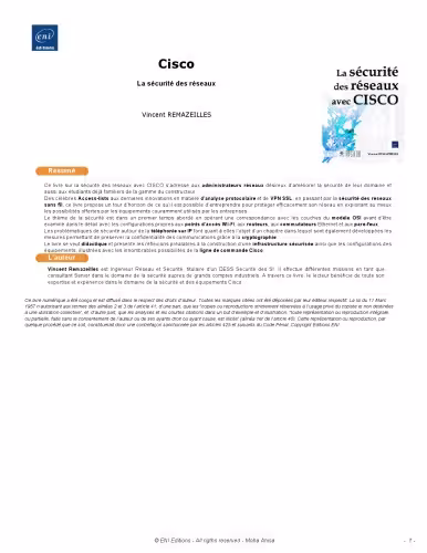 خرید و دانلود نسخه کامل کتاب CISCO : la sécurité des réseaux