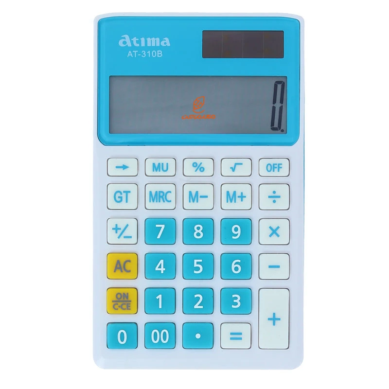 ماشین حساب جیبی آبی 12 رقمی مدل AT-310B آتیما ATIMA