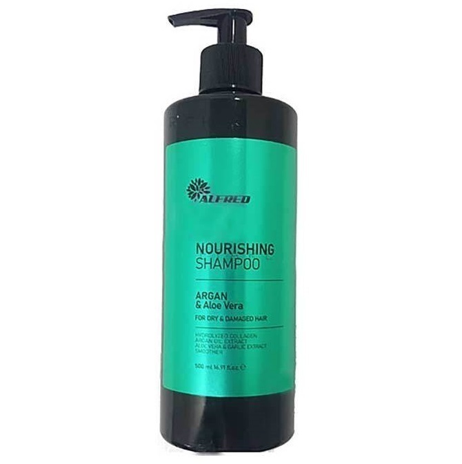 آلفرد شامپو مغذی موی خشک و آسیب دیده حاوی آرگان و آلوئه ورا 500 میل nourishing