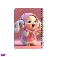 دفترچه یادداشت بامبیلیپ مدل چوبی طرح خرگوش و موزیک کد 0145528