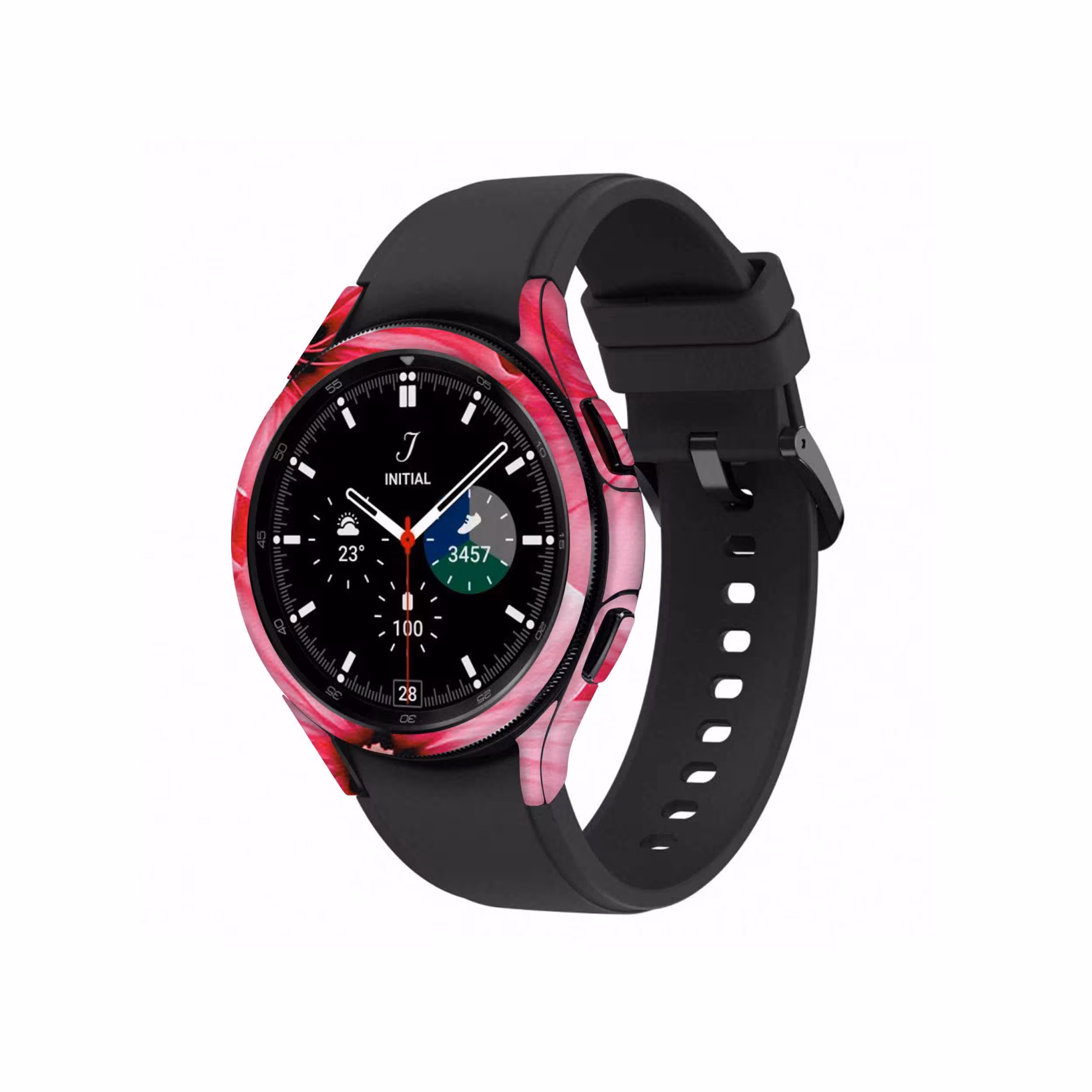 برچسب ماهوت طرح Pink Flower مناسب برای ساعت هوشمند سامسونگ Watch4 Classic 42mm