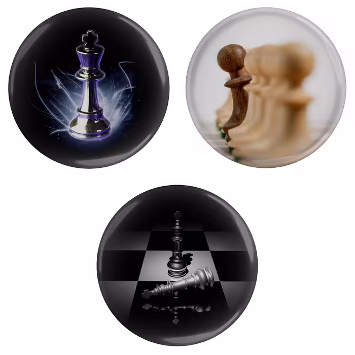 پیکسل مدل S3-5 طرح مهره و صفحه بازی شطرنج مجموعه 3 عددی