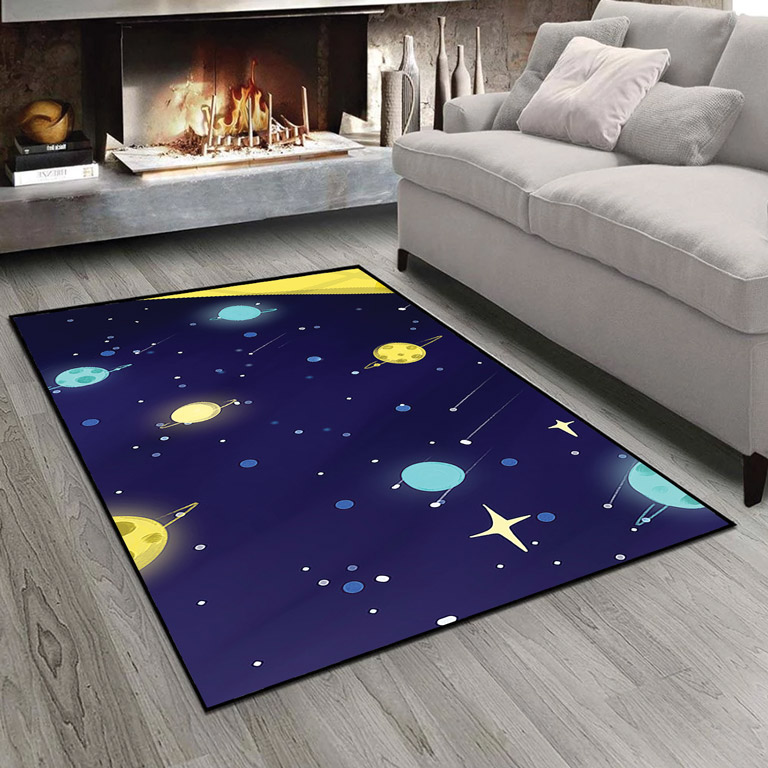 فرشینه اتاق نوزاد طرح آسمان شب و کرات منظومه شمسی pk-3319b