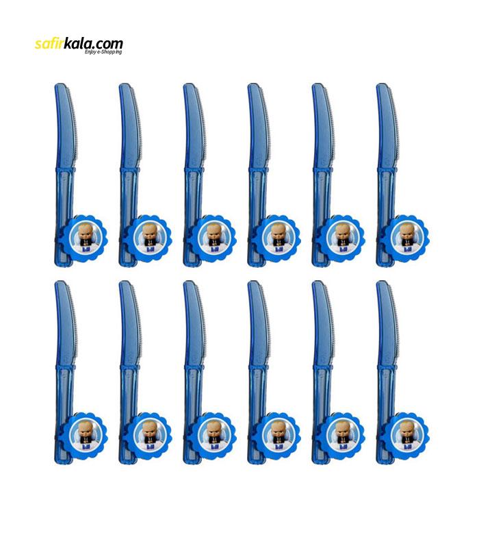 چاقو یکبار مصرف مدل تم تولد بچه رئیس بسته 12 عددی