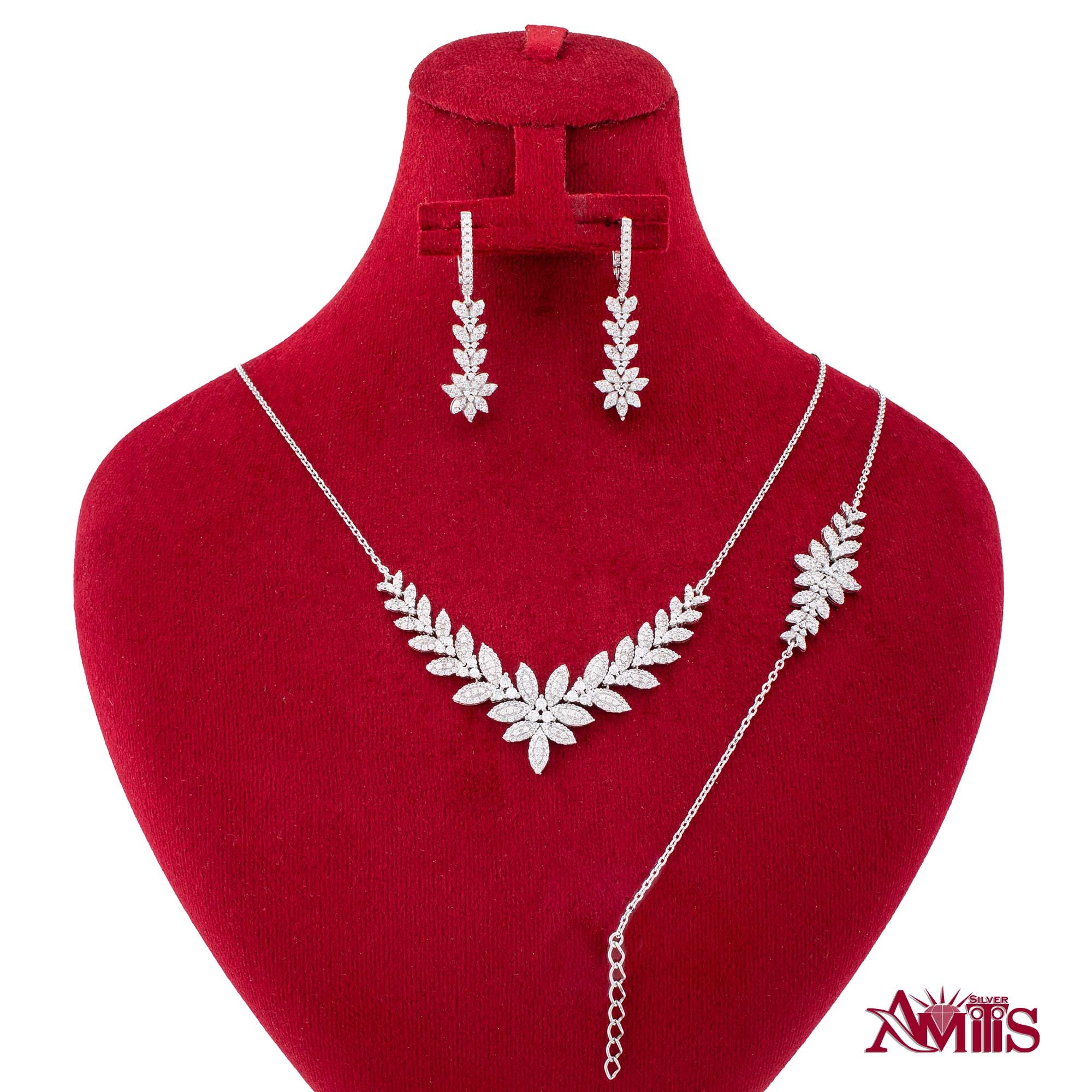 نیم ست نقره زنانه آمیتیس مدل AMT-N193