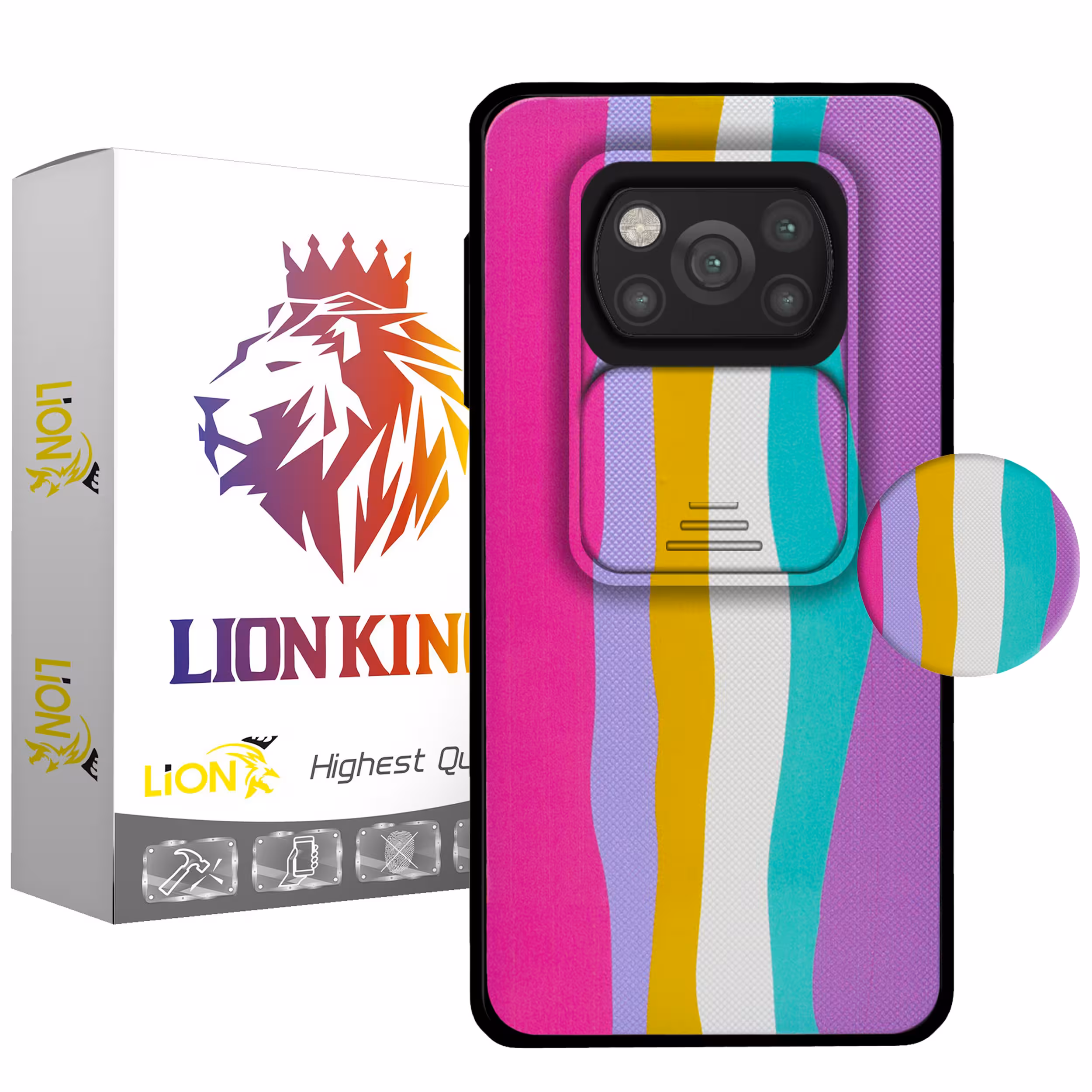 کاور لاین کینگ مدل Raginkamani2 مناسب برای گوشی موبایل شیایومی Poco X3 Poco X3 Pro به همراه پایه نگهدارنده