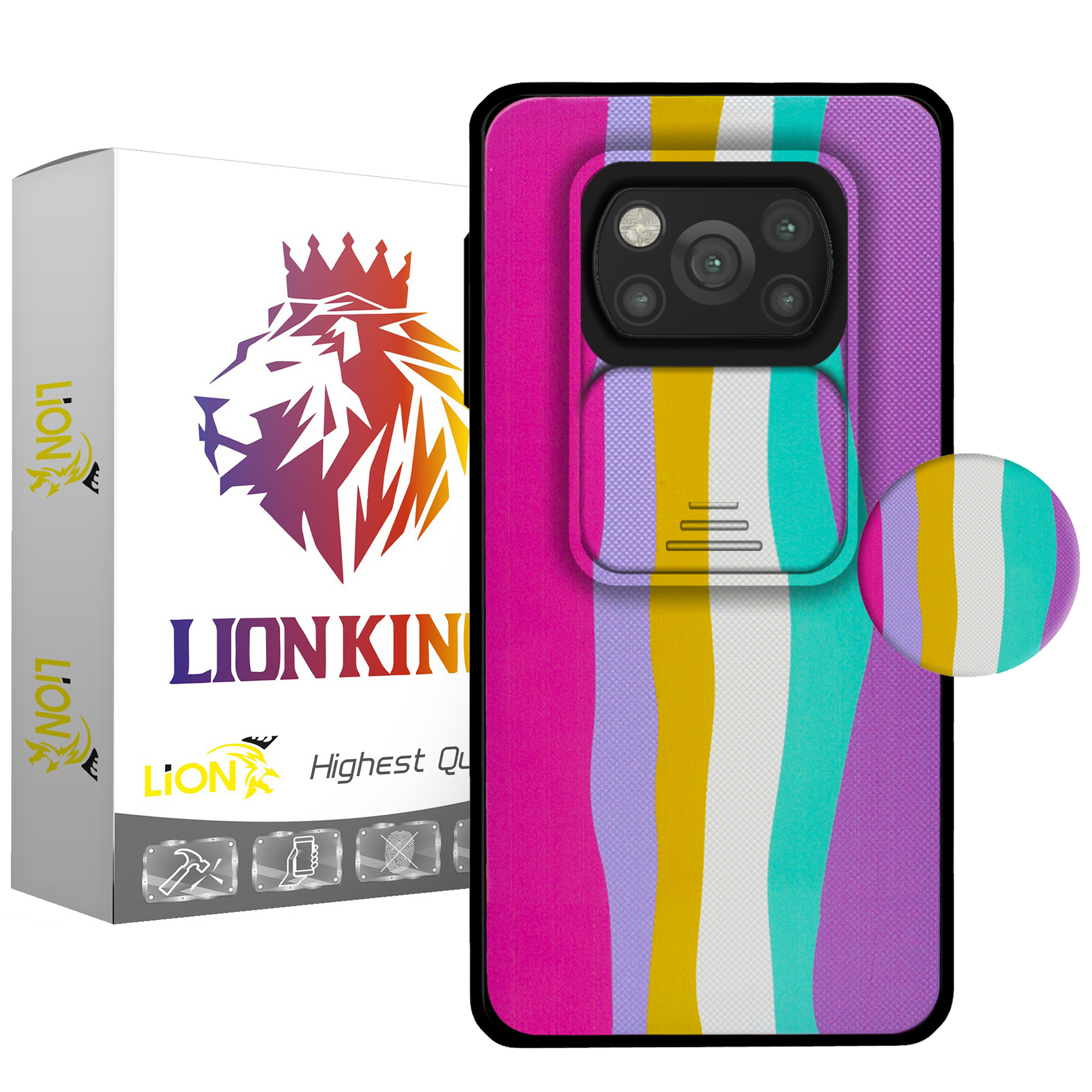    کاور لاین کینگ مدل Raginkamani2 مناسب برای گوشی موبایل شیائومی Poco X3 / Poco X3 Pro به همراه پایه نگهدارنده