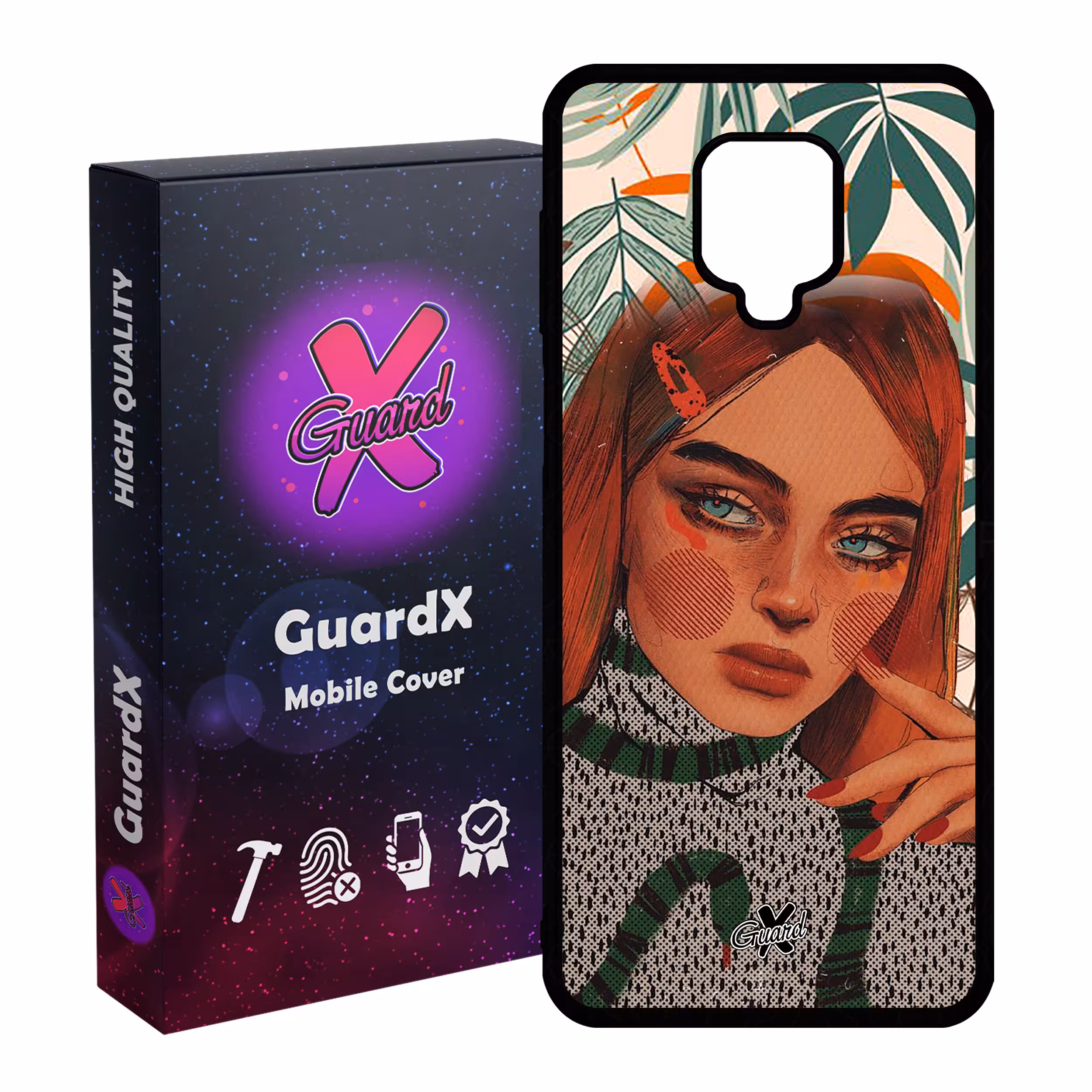 کاور گارد ایکس طرح دختر مدل Glass10331 مناسب برای گوشی موبایل شیائومی Redmi Note 9S / Note 9 Pro / Note 9 Pro Max