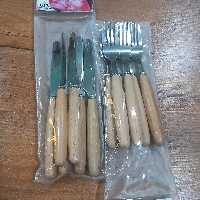 ست کاردو چنگال دسته چوبی بامبو وارداتی