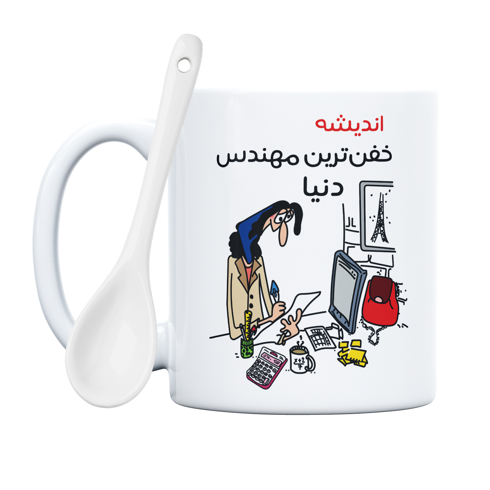 ماگ طرح خفن ترین خانم مهندس مدل اندیشه