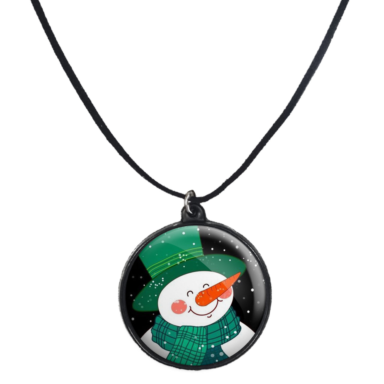 گردنبند پرمانه طرح آدم برفی کد pmb.30414 مدل دو طرفه