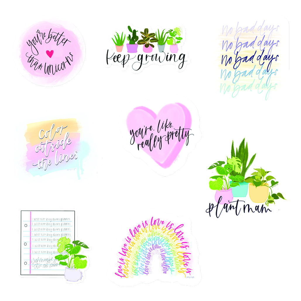 استیکر لپ تاپ موندیکس طرح فانتزی کد 5313 مجموعه 8 عددی